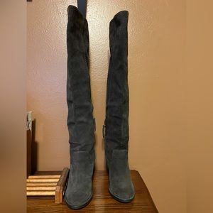 Dolce Vita over the knee suede leather boots. Size 6. Dark Gray.